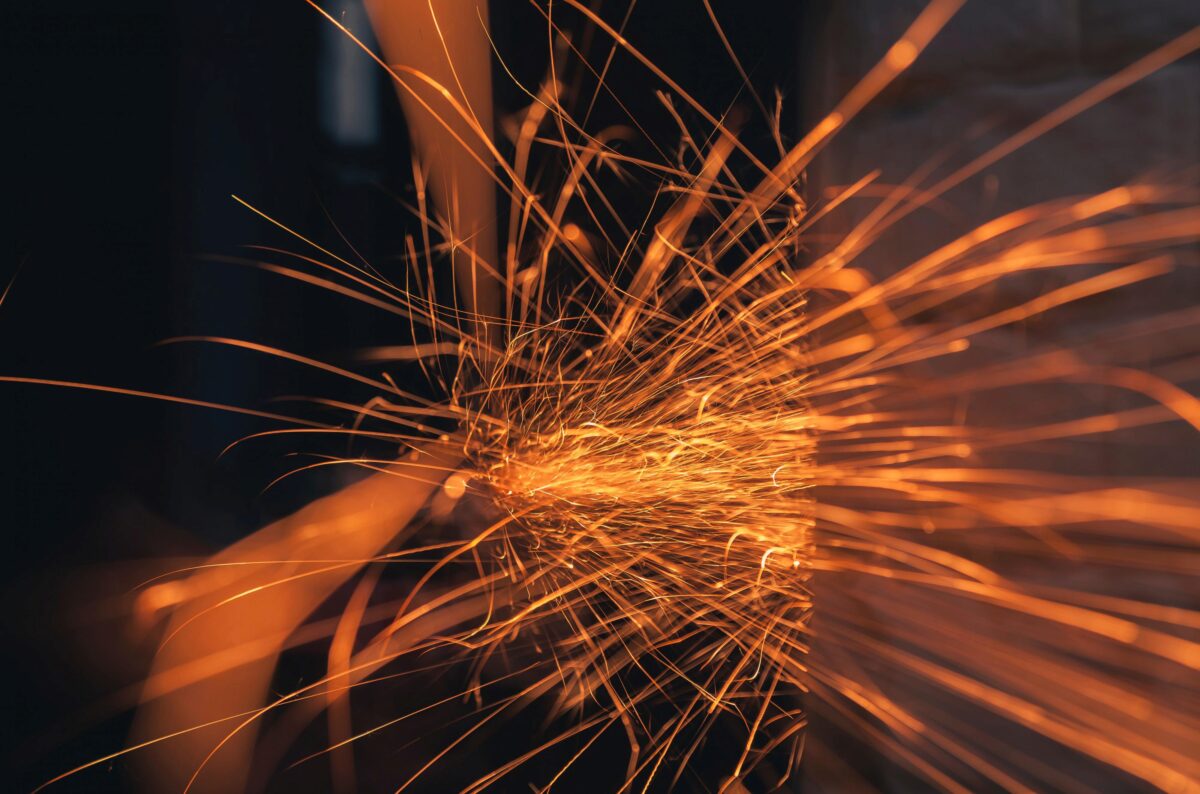 sparks flying off a piece of metal