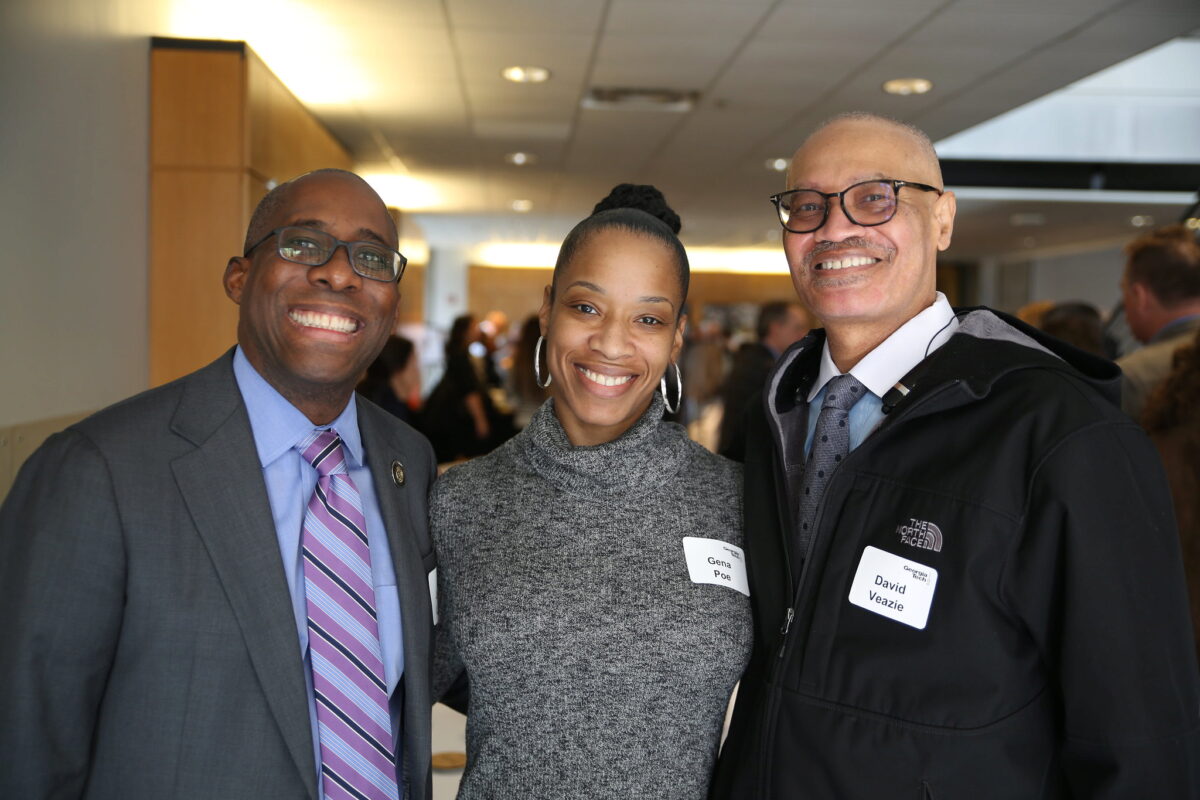 Alumni enjoying a Woodruff School reception