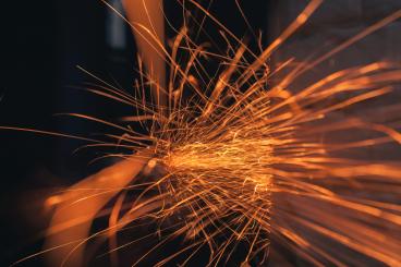 sparks flying off a piece of metal