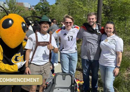 Lucas McCarty and his team on 'EV and the Grid' race day with Buzz.