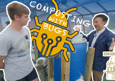 Mechanical engineering professor David Hu uses bugs to compost food waste on campus to create an organic fertilizer.  